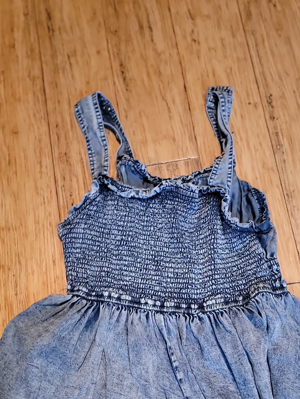 Wide-Leg Chambray Jumpsuit in Faded Blue